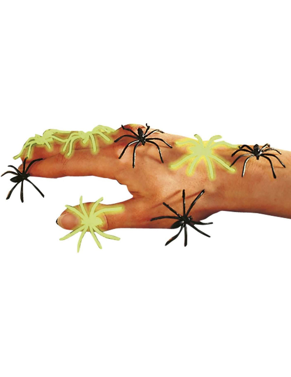 Lažne pauci halloween za dekoraciju, crne i fosforescentne
