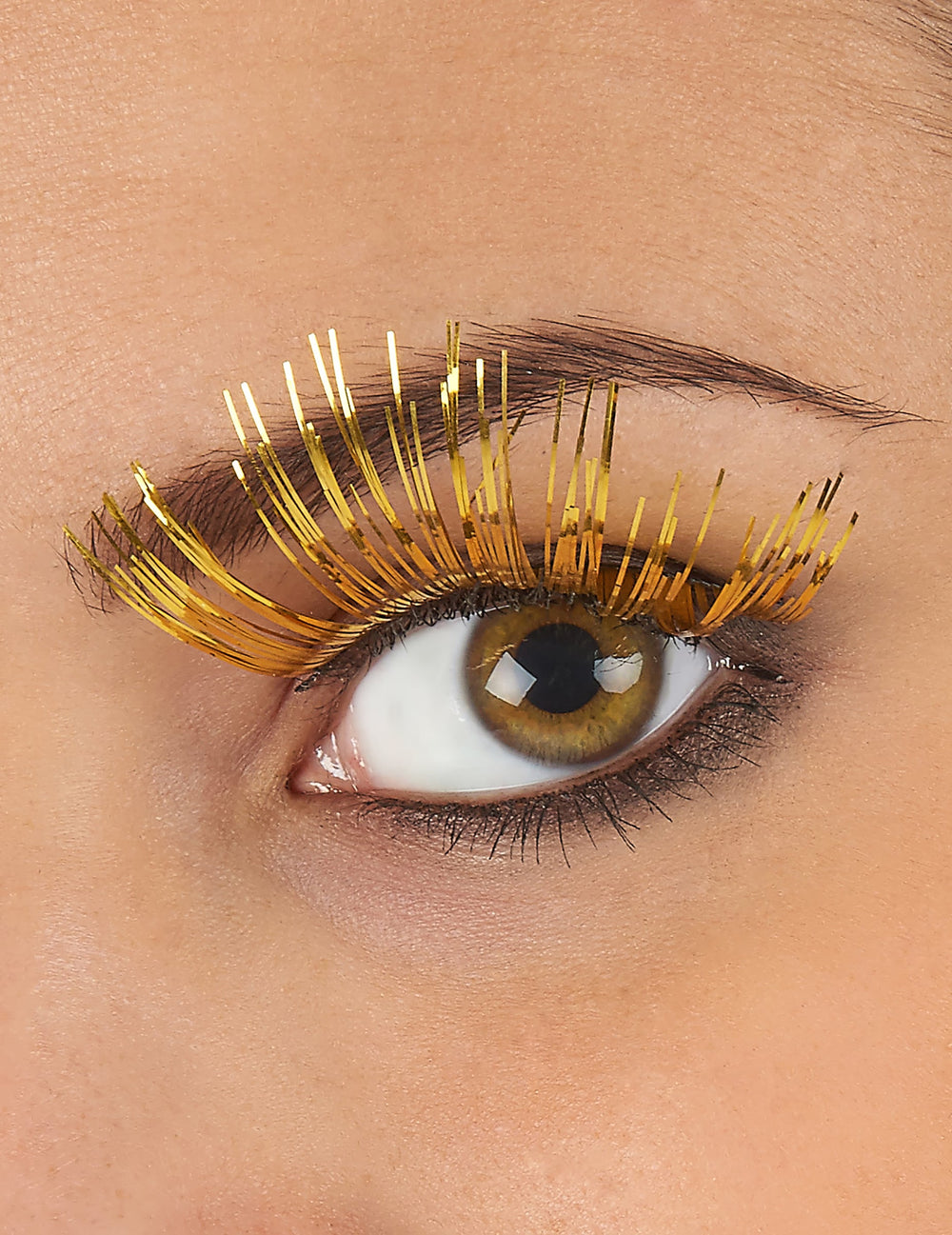 Faux cils longs pour adulte dorés