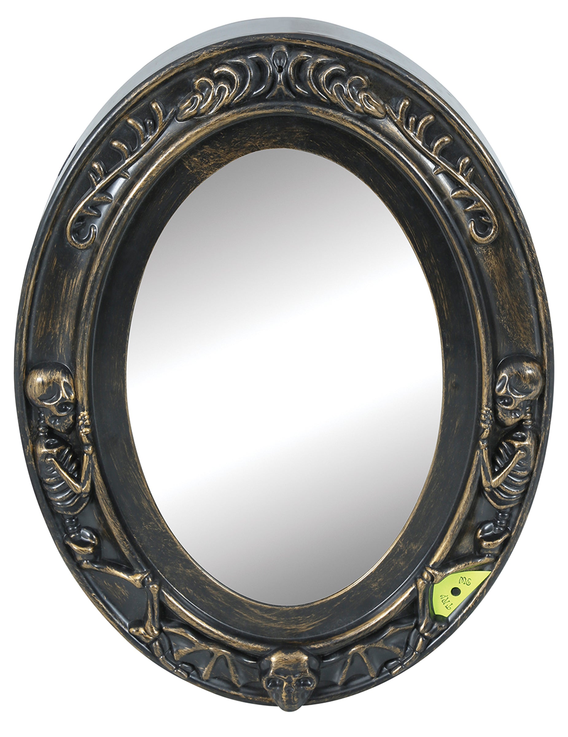 Vue de face du cadre avec squelettes du faux miroir sonore et lumineux Halloween