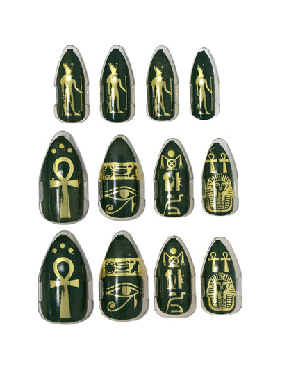 Détail des motifs des faux ongles adhésifs Egyptiens