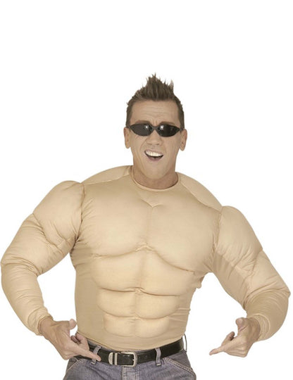 Vue de face du faux torse musclé militaire