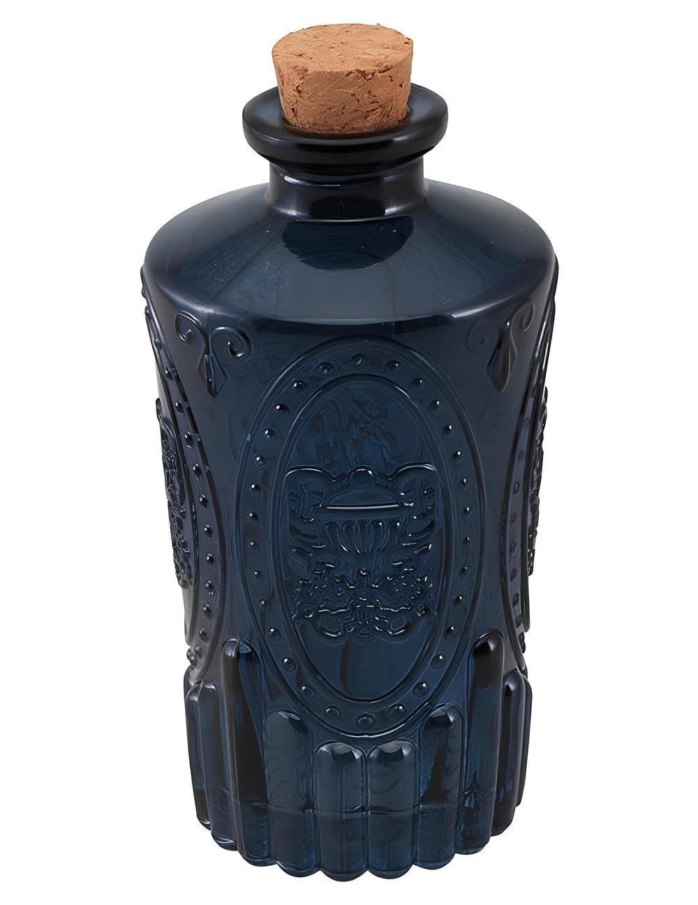 Fiole en verre de potion pour décoration bleu nuit avec bouchon en liège