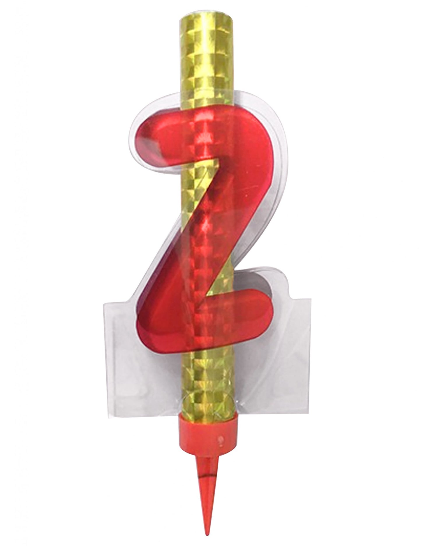 Osvijetljena fontana broj 2 crvena 12 cm za rođendansku tortu