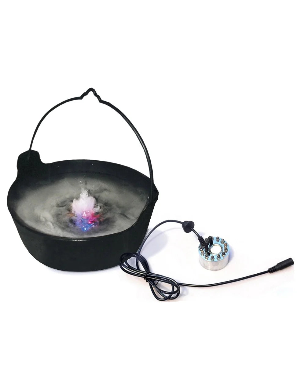 Chaudron avec brume et brumisateur à ultrasons du Fumée et lumière LED Halloween