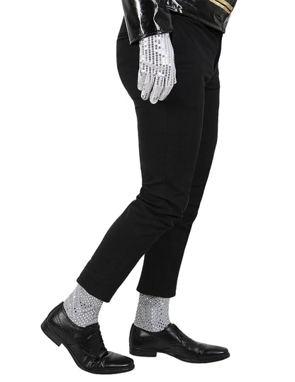 Gant et chaussettes de Michael Jackson pour adulte argentés à paillettes