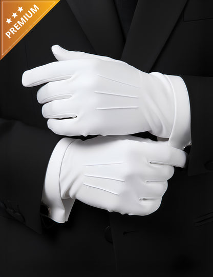 Luksuzne bijele rukavice za odrasle Djeda Mraza