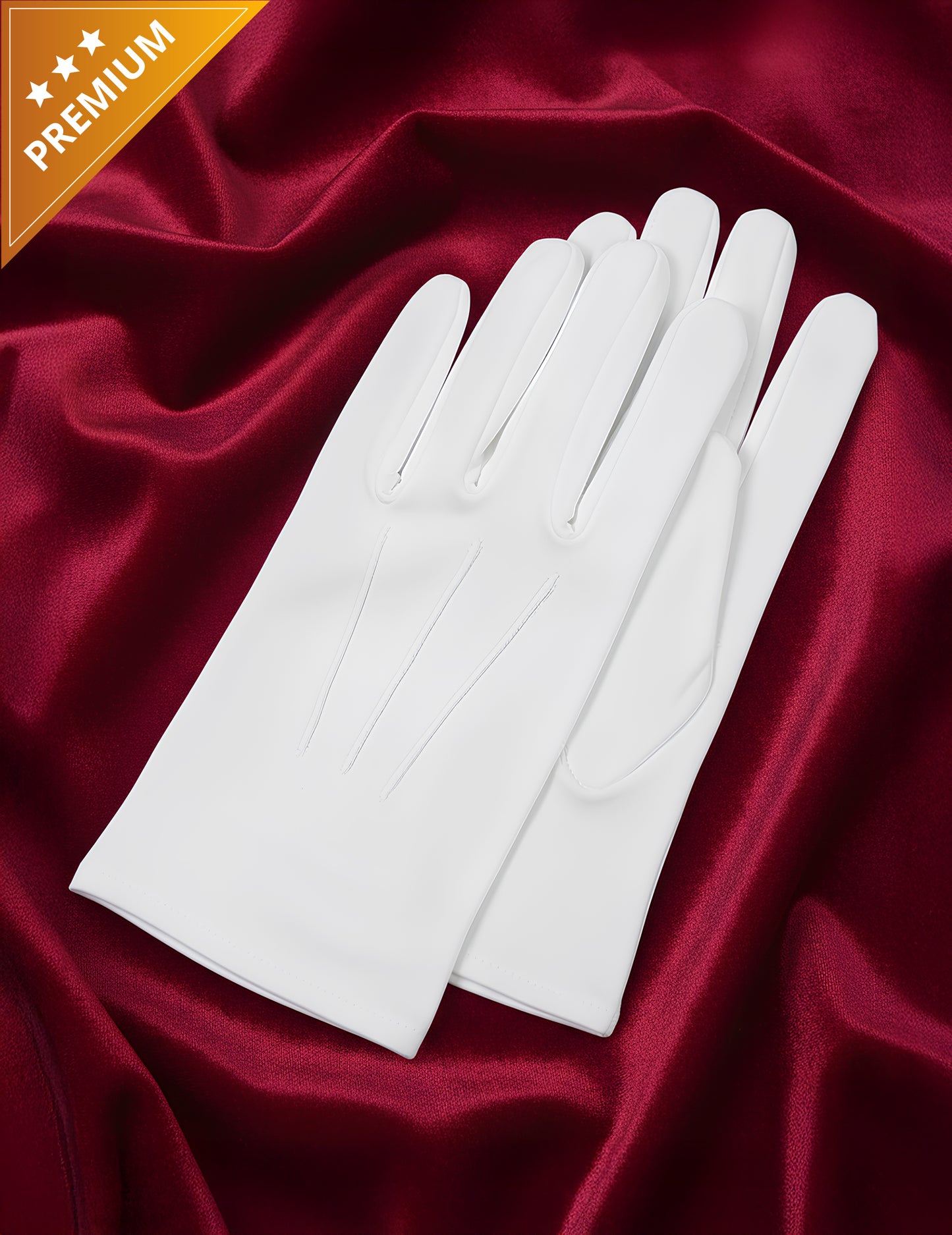 Luksuzne bijele rukavice za odrasle Djeda Mraza