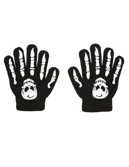 Gants os et crâne pour enfant noirs et blancs