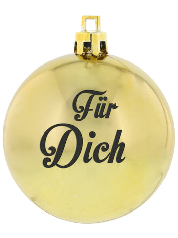 Božićna kuglica 'Für Dich' zlatne boje 7 cm DE 