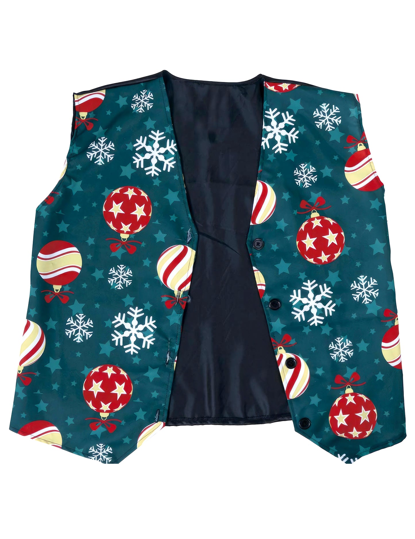 Prsluk s uzorkom pahulja i božićnih kuglica za odrasle 