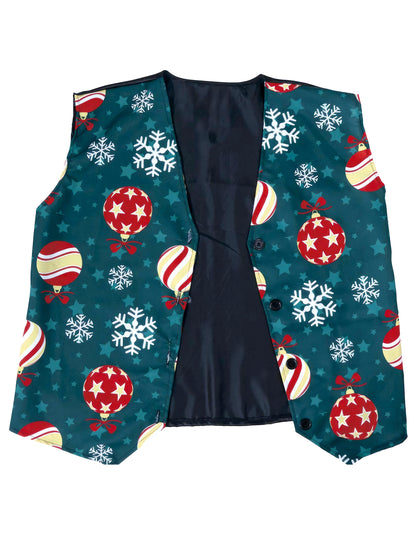 Prsluk s uzorkom pahulja i božićnih kuglica za odrasle 