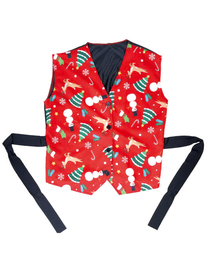 Crveni prsluk za odrasle s božićnim uzorcima