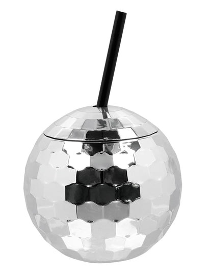 Disco lopta šalica sa srebrnom slamom 650 ml