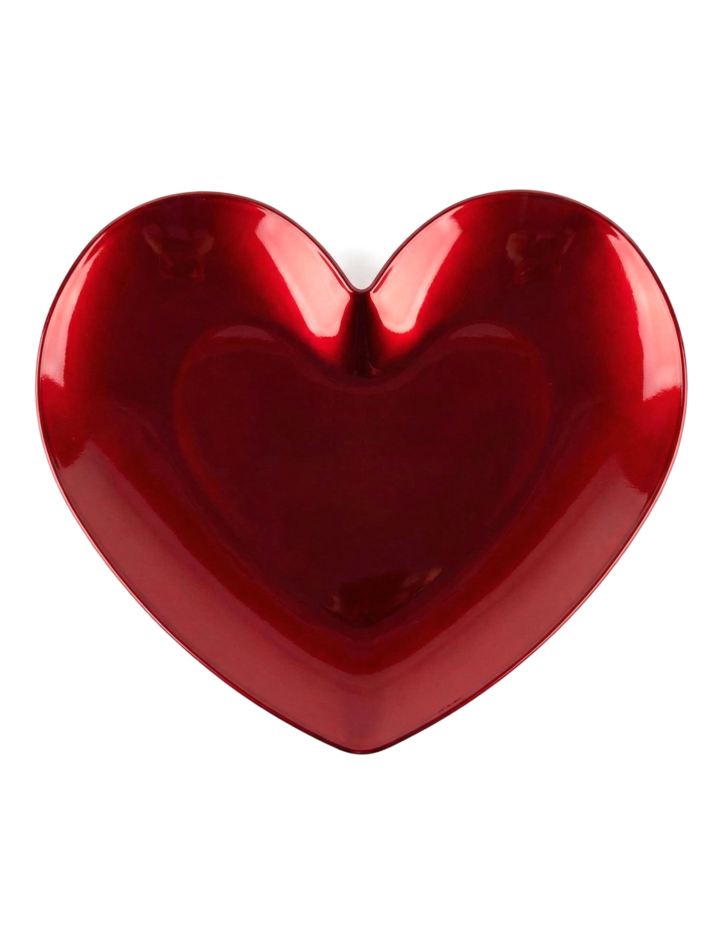 Crveni plastični tanjur za posluživanje u obliku srca 35.4 cm