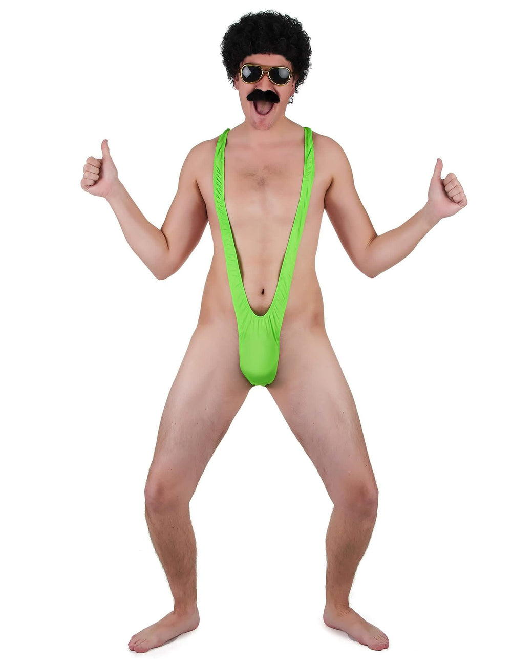 Mankini za muškarca zelena fluorescentna