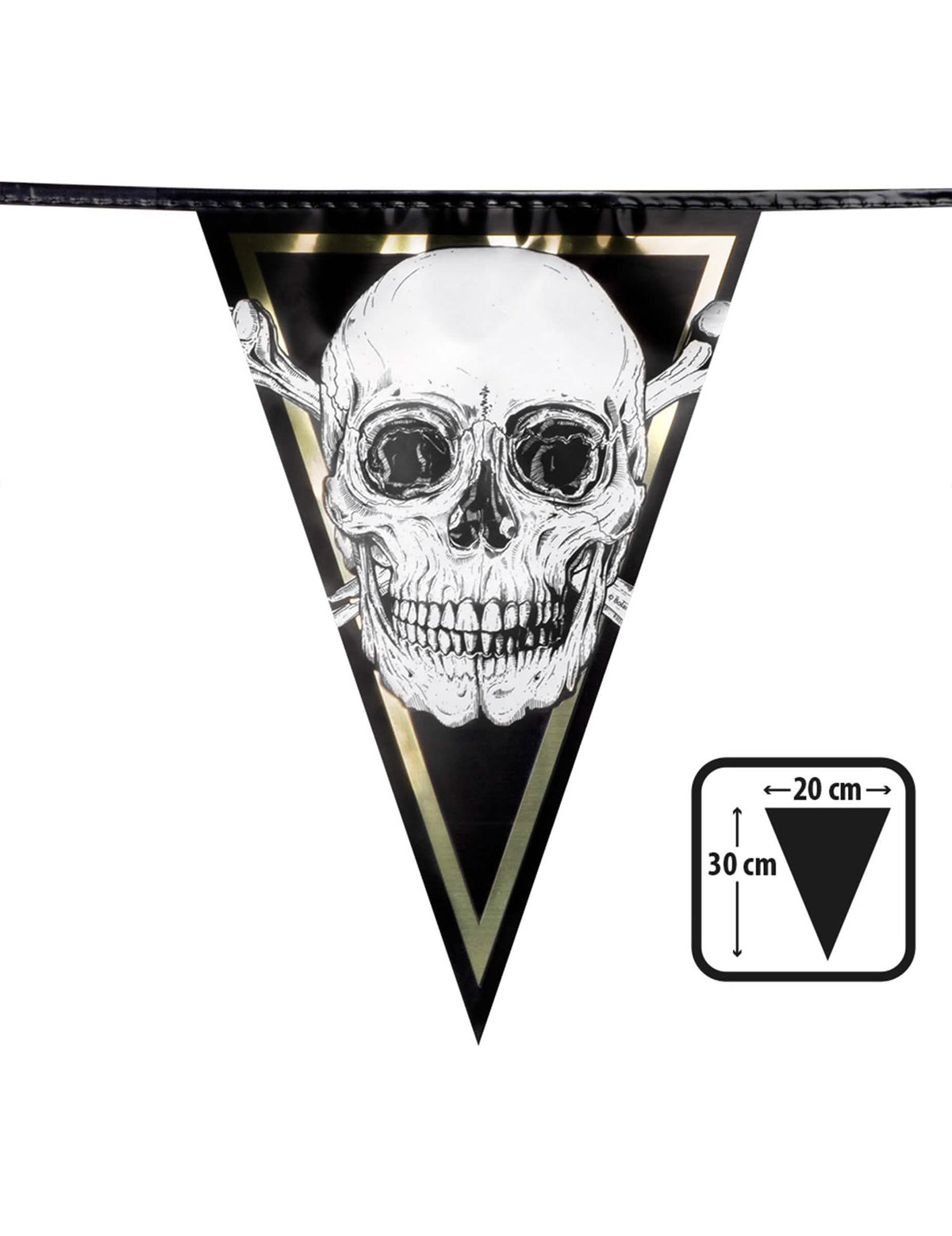 Krupni plan na zastavici plastične girlande zastavica Pirate Jolly Roger