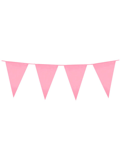 Guirlande à fanions pour fête rose de 10m
