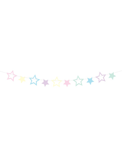 Guirlande à faire soi-même 10 étoiles pour décoration d'anniversaire multicolore pastel