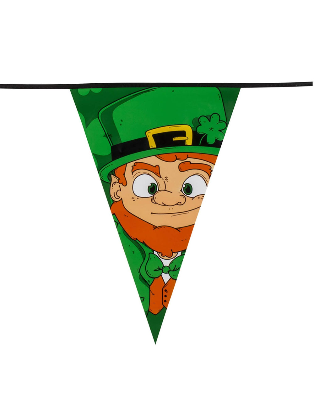 Detalj zastavice s leprechaunom s girlande zastavica sveti patrik