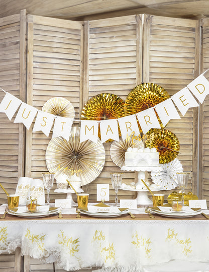 BIJELO I ZLATNE PENNANT GARLAND Upravo se oženio 155 cm