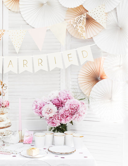 BIJELO I ZLATNE PENNANT GARLAND Upravo se oženio 155 cm