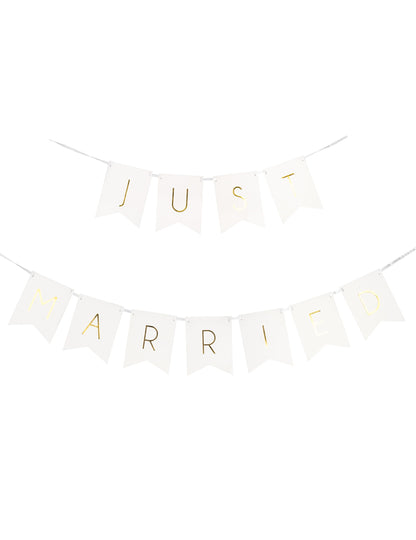 BIJELO I ZLATNE PENNANT GARLAND Upravo se oženio 155 cm