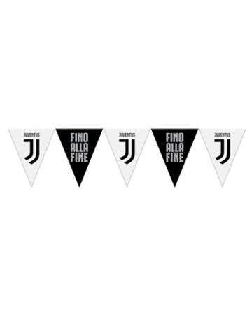 Crno -bijela plastična zastava Juventus Garland 320 cm