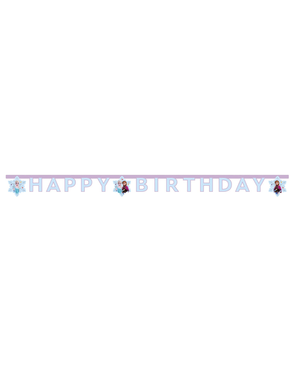 Guirlande articulée Happy Birthday La Reine des Neiges Frozen Idyllic Wonder pour enfant bleue et parme