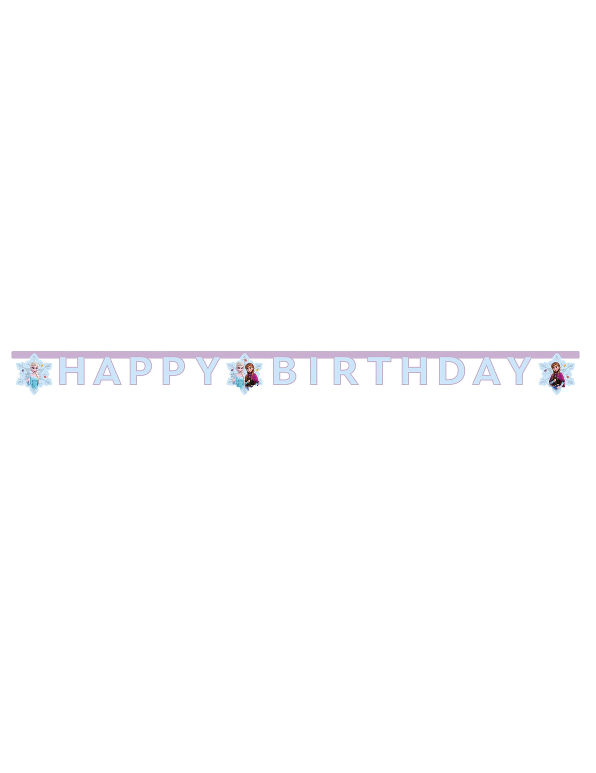 Guirlande articulée Happy Birthday La Reine des Neiges Frozen Idyllic Wonder pour enfant bleue et parme