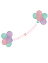 Guirlande avec ballons Happy Birthday pour fête pastel