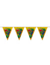 Guirlande fanions en plastique Dinosaures pour enfant jaune et multicolore 6 m