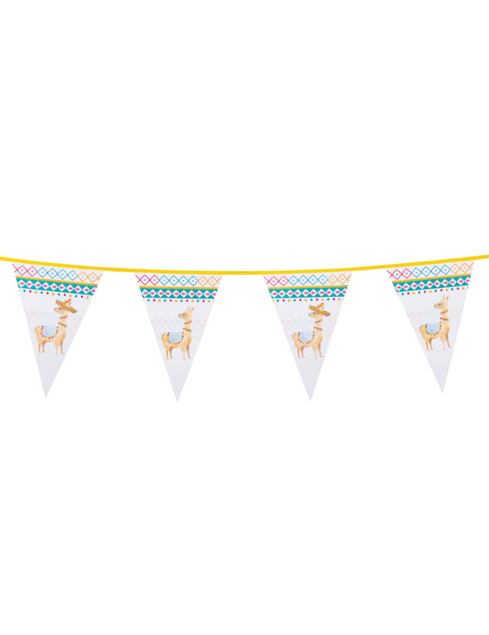 Guirlande de fanions en plastique lama pour fête blanche