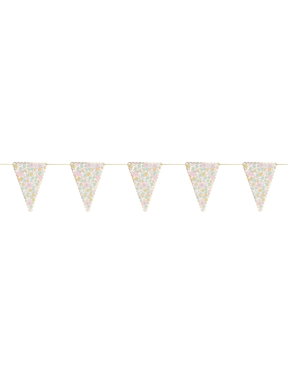 Guirlande de fanions shabby fleurs liberty pour fête multicolore pastel