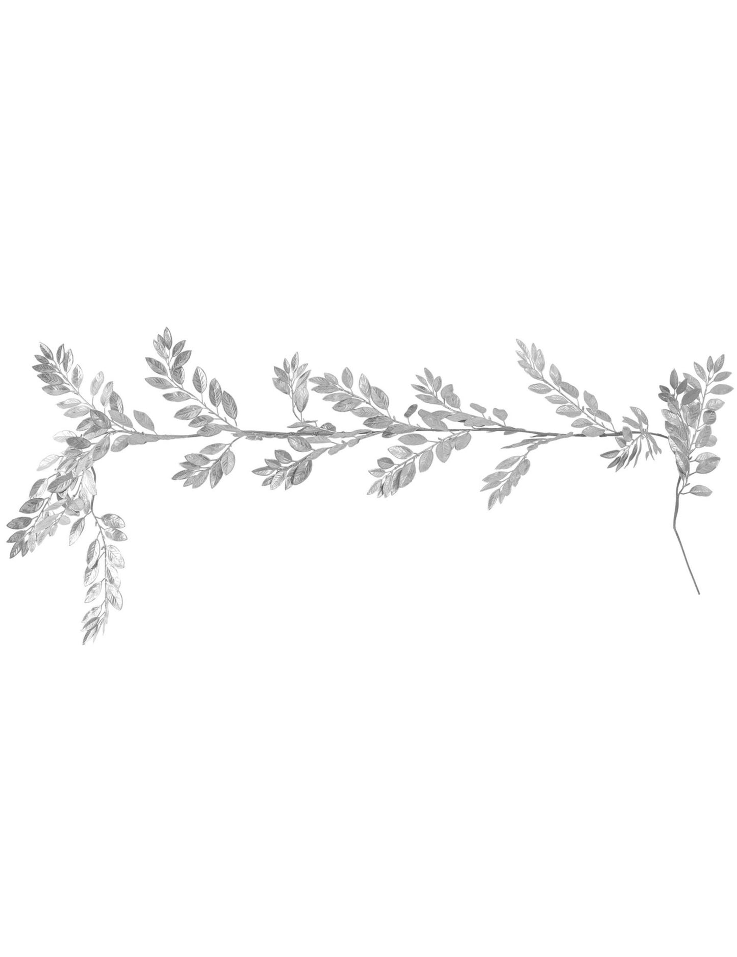 1,75 m srebrna girlanda od lišća za božićni stol