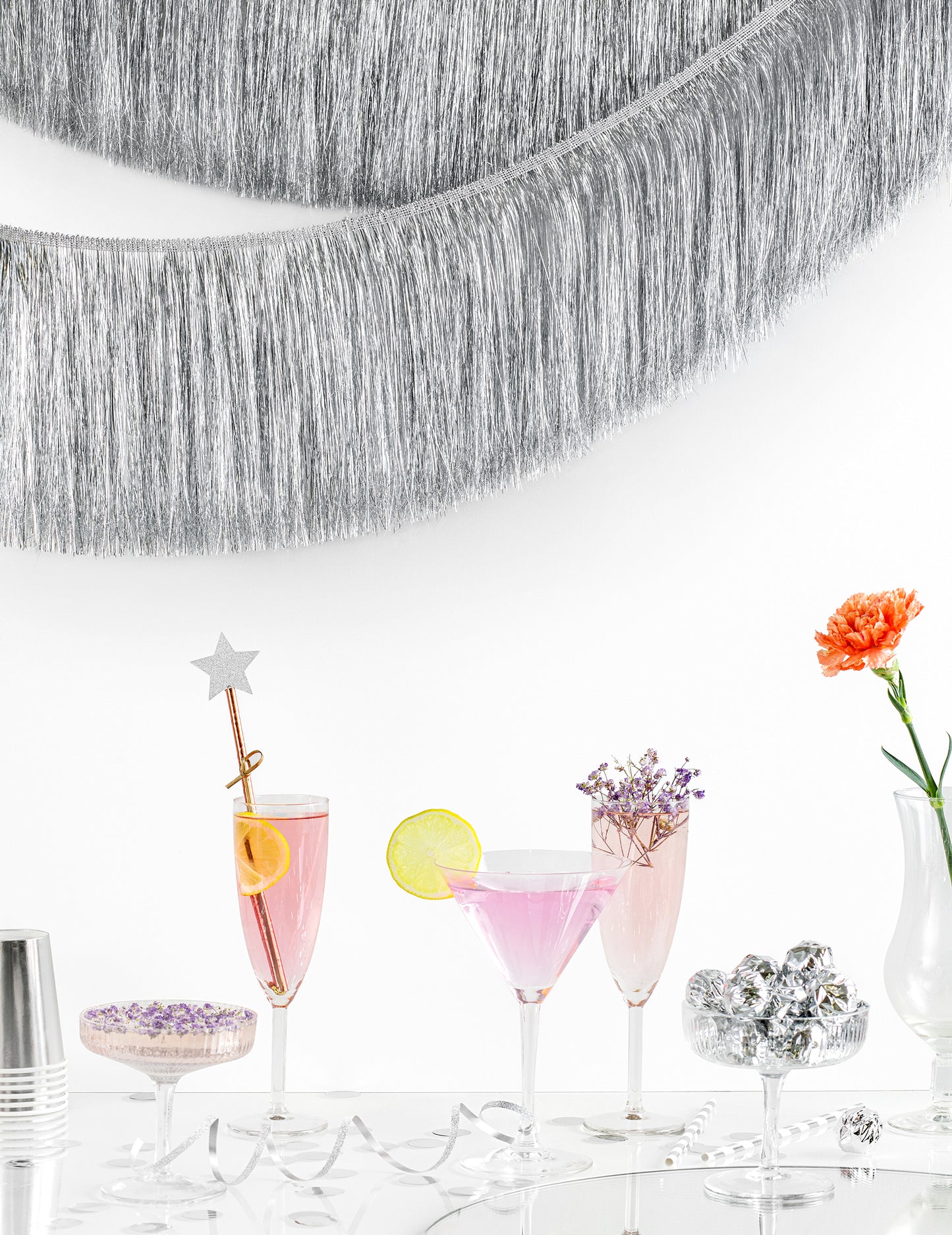 Girlanda od srebrne rese 135 cm