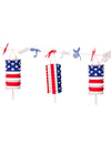 Guirlande de lampions USA pour fête bleu blanc rouge avec étoiles et rayures