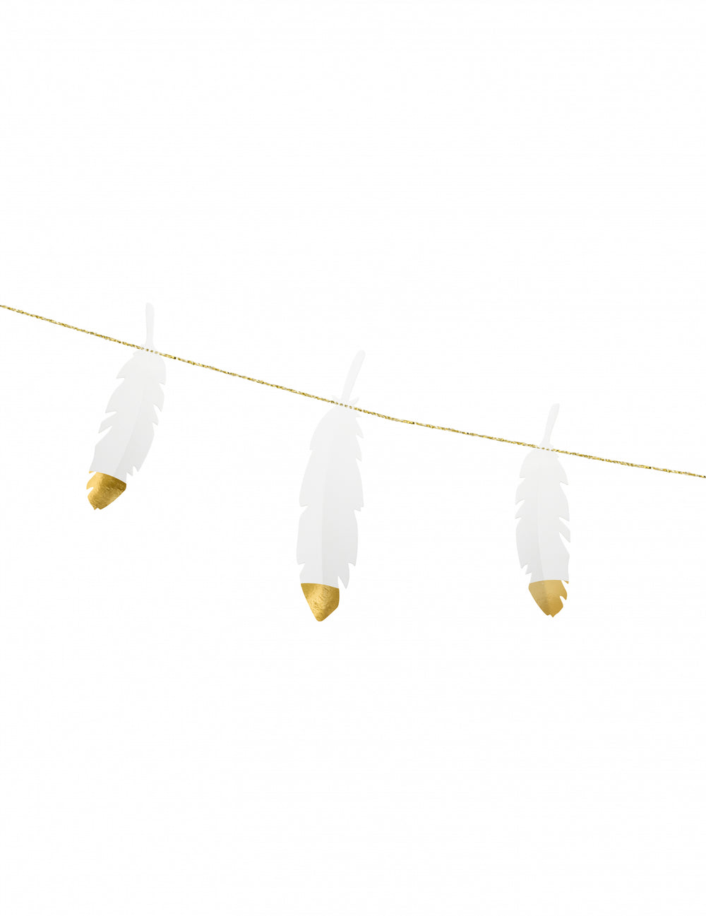 Détail des plumes de la guirlande de plumes mariage pour fête