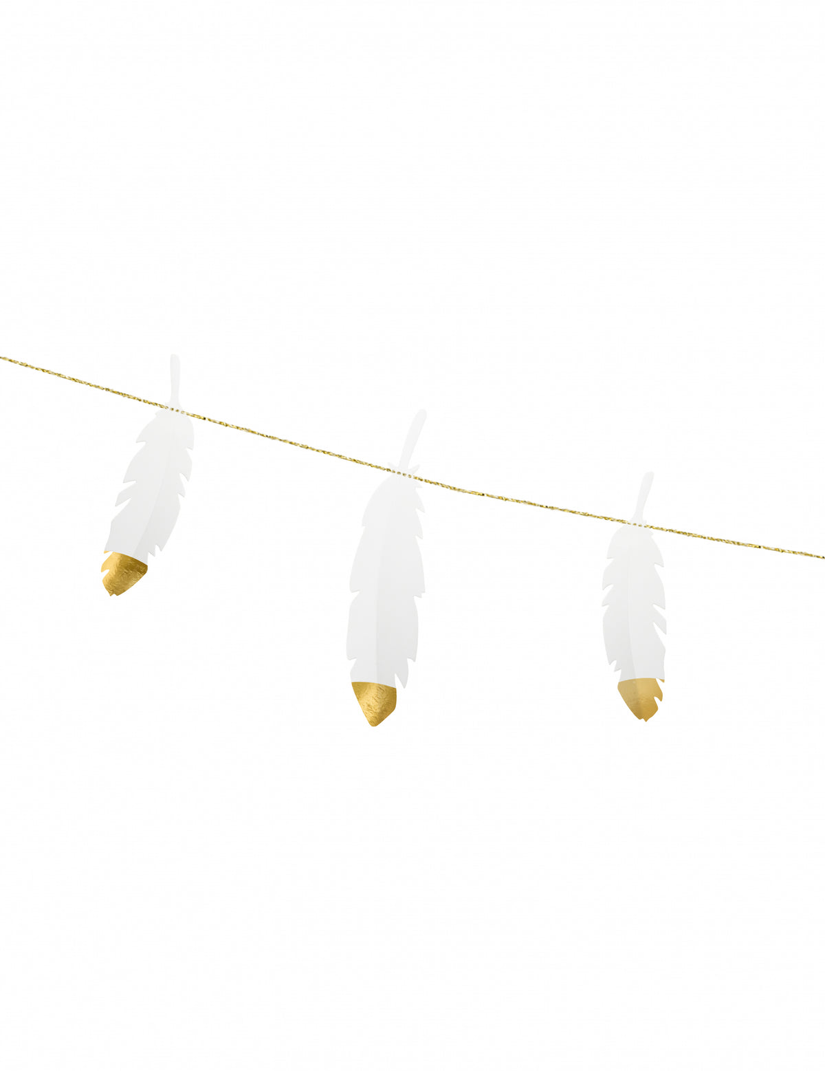 Détail des plumes de la guirlande de plumes mariage pour fête