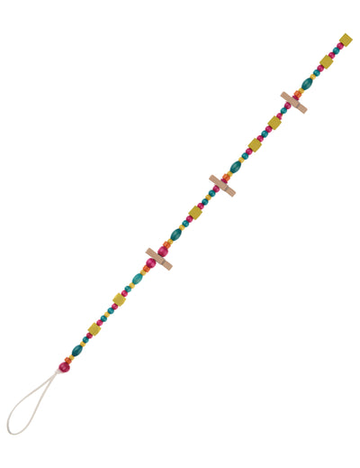 Guirlande en bois perles et pinces déco photo multicolores