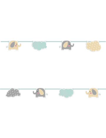 Kartonska girlanda s malim slonom (2 m) i oblacima