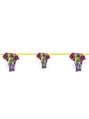 Guirlande en carton éléphant pour anniversaire multicolore