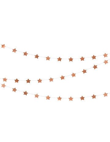 3,6 m ružičasto-zlatna metalik zvjezdana kartonska girlanda za Božić