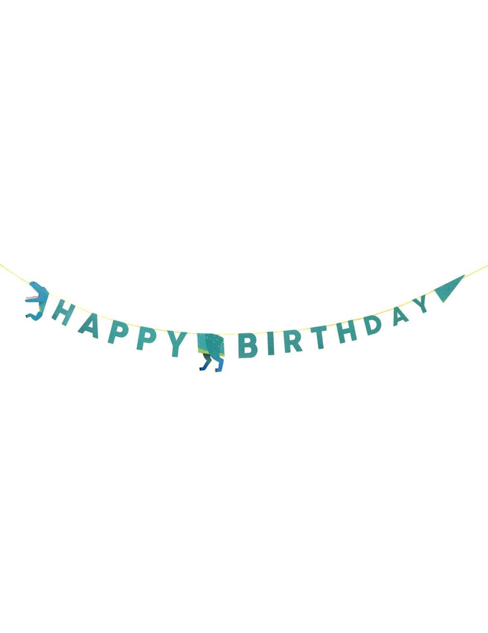 Girlanda od kartona happy birthday dinosaurus za rođendan plavo-zelena