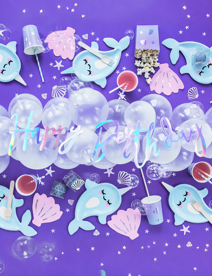 Sretan rođendan Iridescent 16,5 x 62 cm karton vijenac