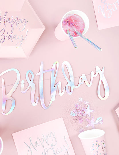 Sretan rođendan Iridescent 16,5 x 62 cm karton vijenac