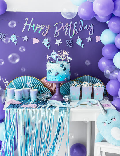 Sretan rođendan Iridescent 16,5 x 62 cm karton vijenac