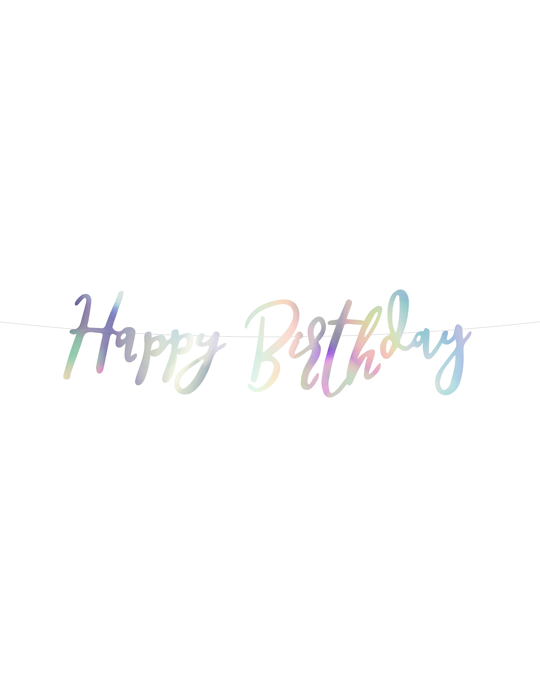 Guirlande en carton Happy Birthday pour fête iridescent