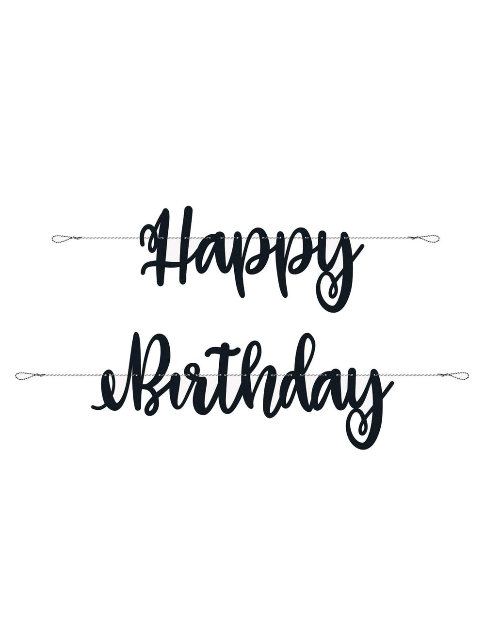 Kartonska girlanda Happy Birthday za crni rođendan