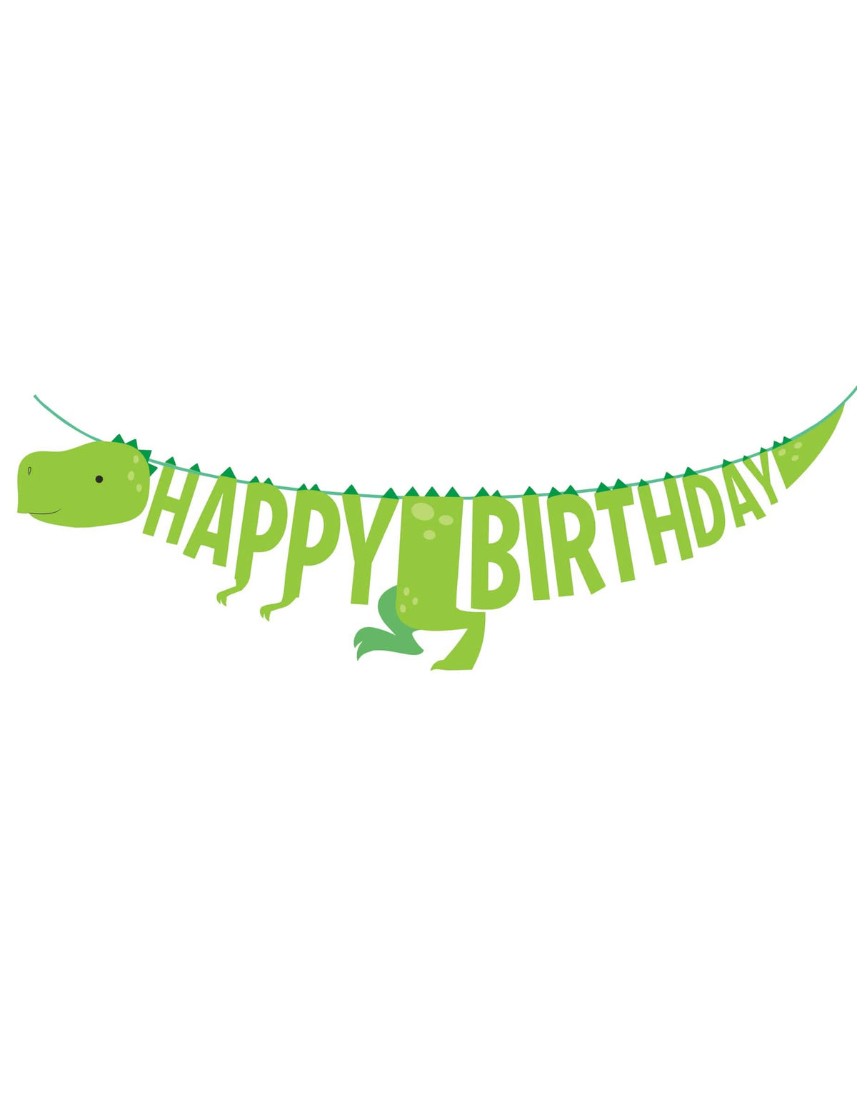 Girlanda happy birthday mali dinosauri za rođendan zelena od kartona