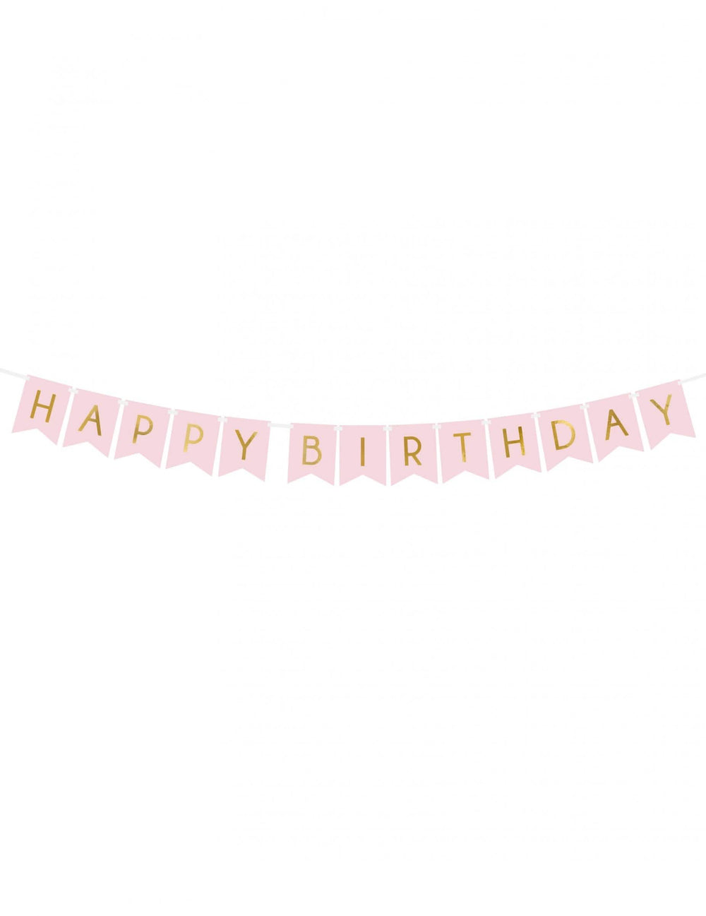 Girlanda od kartona Happy Birthday za rođendan roza i zlatna